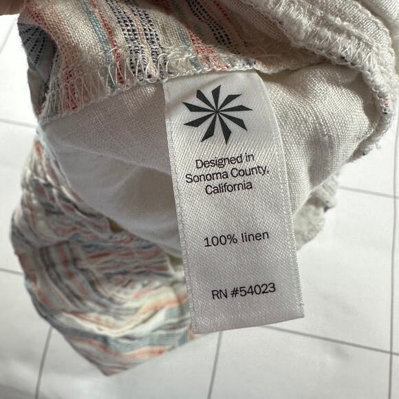 Athleta Shorts Womens 4 Cream Multi Striped Jacquard Sandbar Linen Beach Casual - Picture 5 of 11